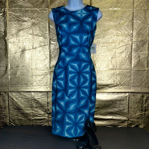 Calvin Klein Blue Midi Dress Straight Sleeveless 8